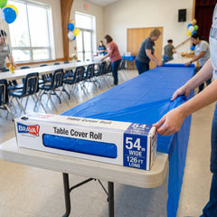 Royal Blue Plastic Table Cover Roll - 40" x 126'
