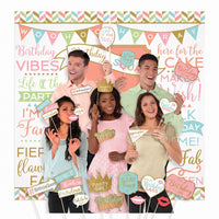 Confetti Fun Birthday Scene Setter with Photo Booth Props