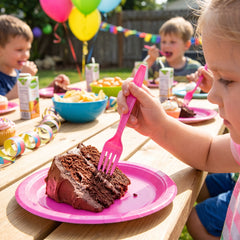 Bright Pink Plastic Forks - 7.5 in. - 20 Pack