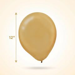 Gold Pearl Latex Balloons - 12" Round, 15 Pack