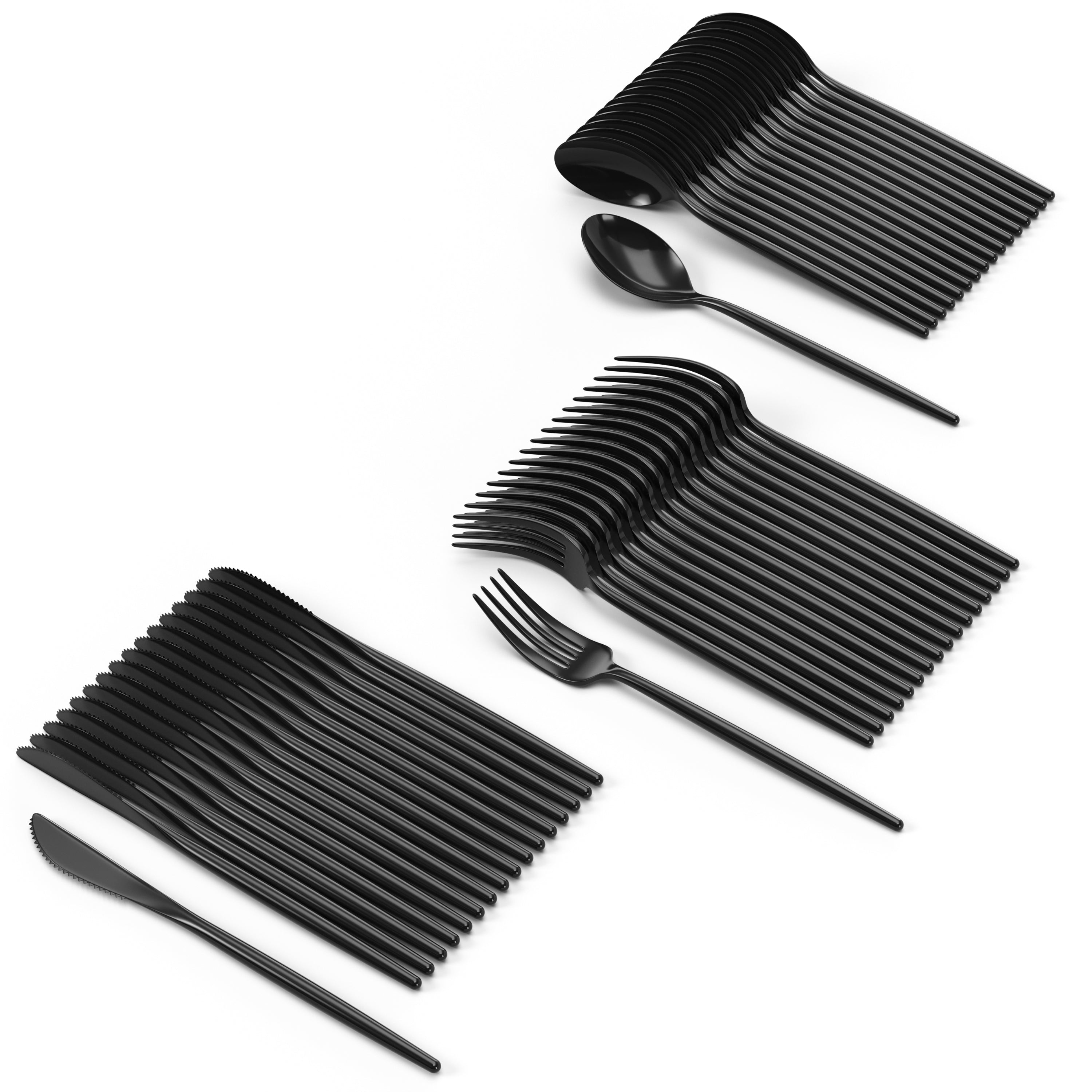 360 Pack Trendable Gloss Cutlery Combo Black 120/120/120