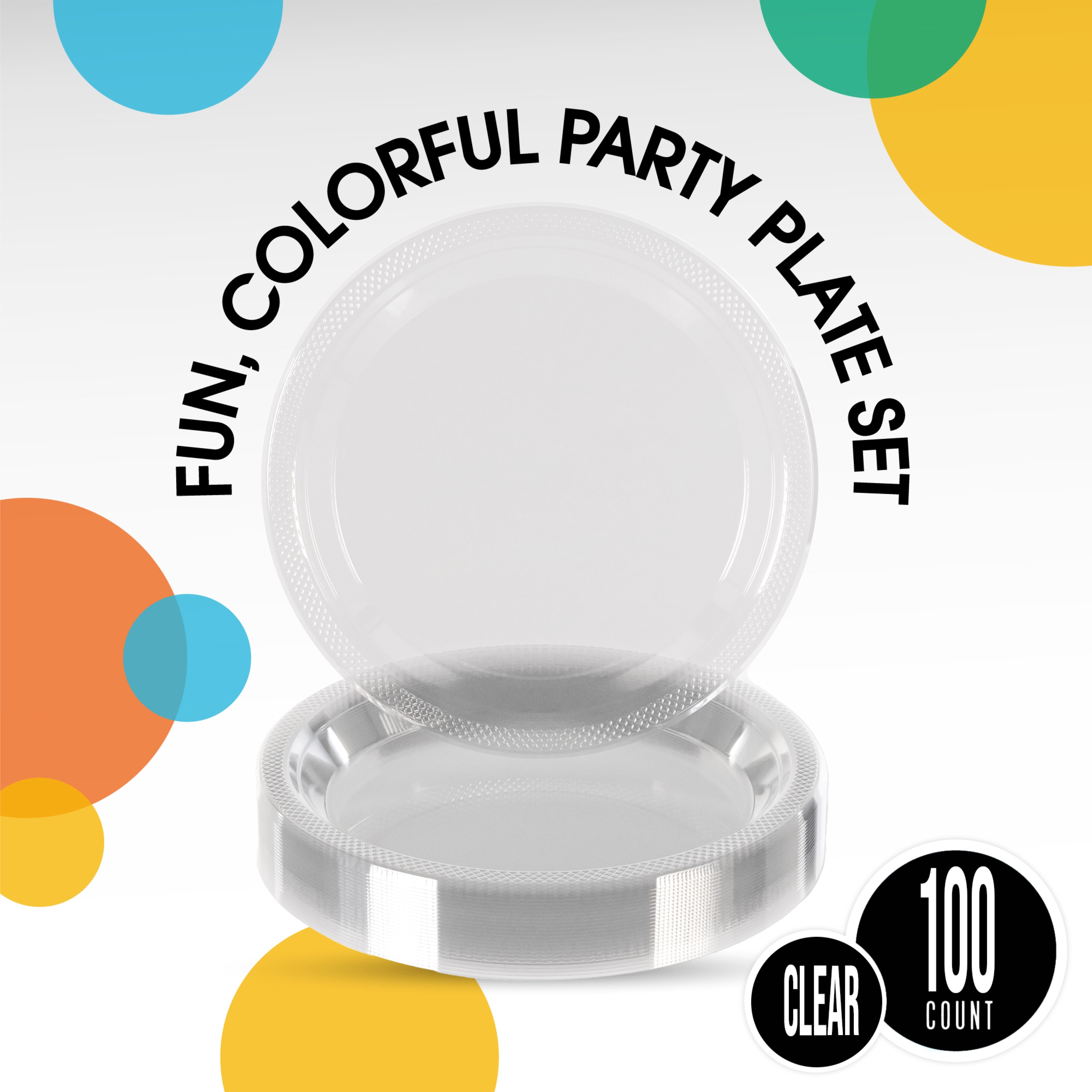 9 In. Clear Plastic Plates | 100 Count