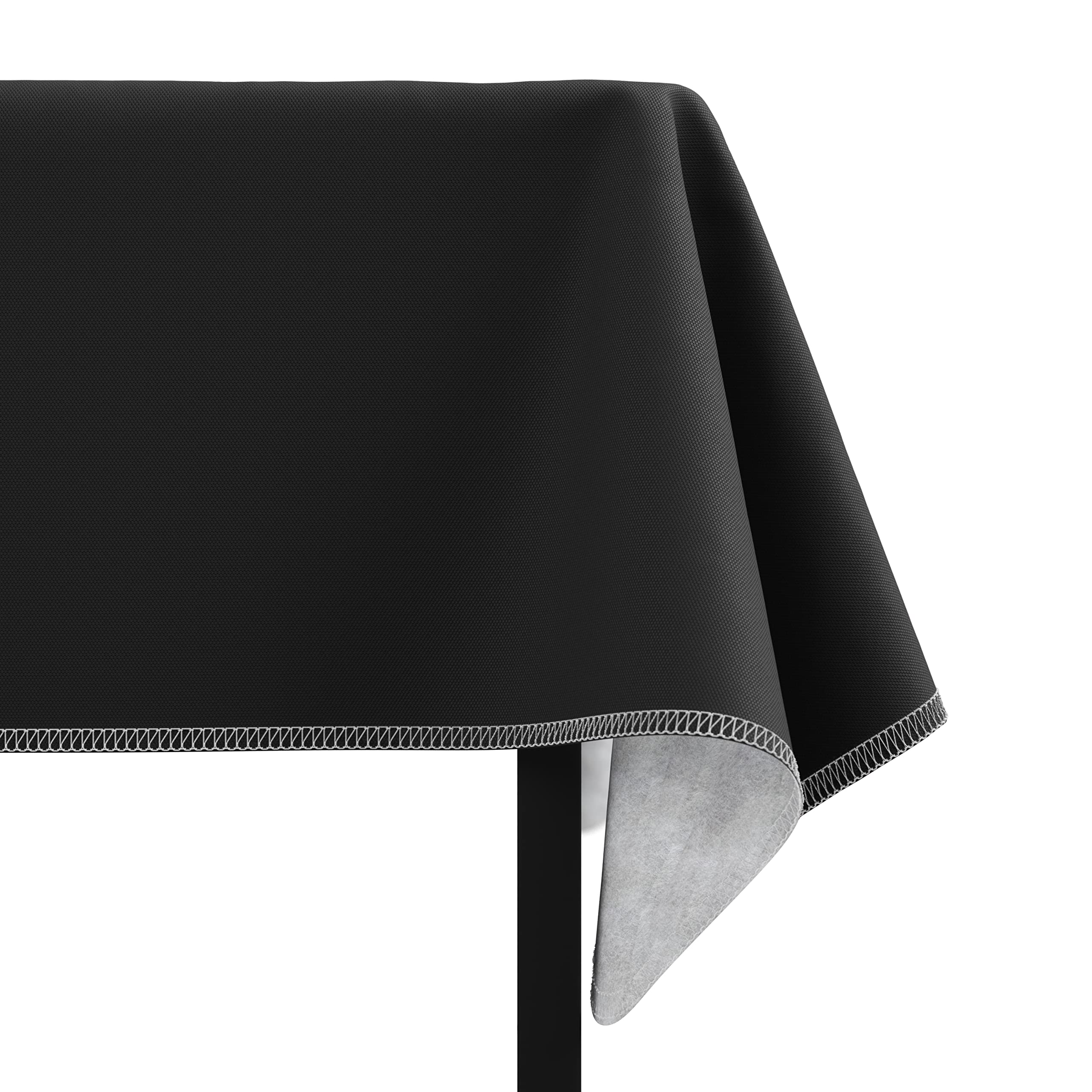 Black Flannel Backed Plastic Table Cover 54 In. x 70 In. | Case of 36