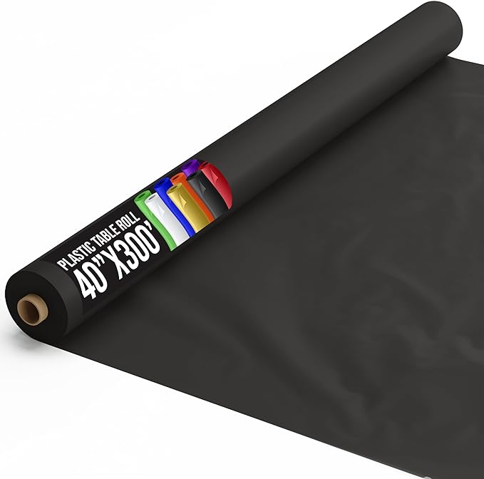 40 In. x 300 Ft. Premium Black Table Roll | Case of 4