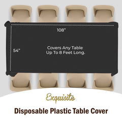 Black Plastic Table Covers | 12 Pack - 54 In. x 108 In.