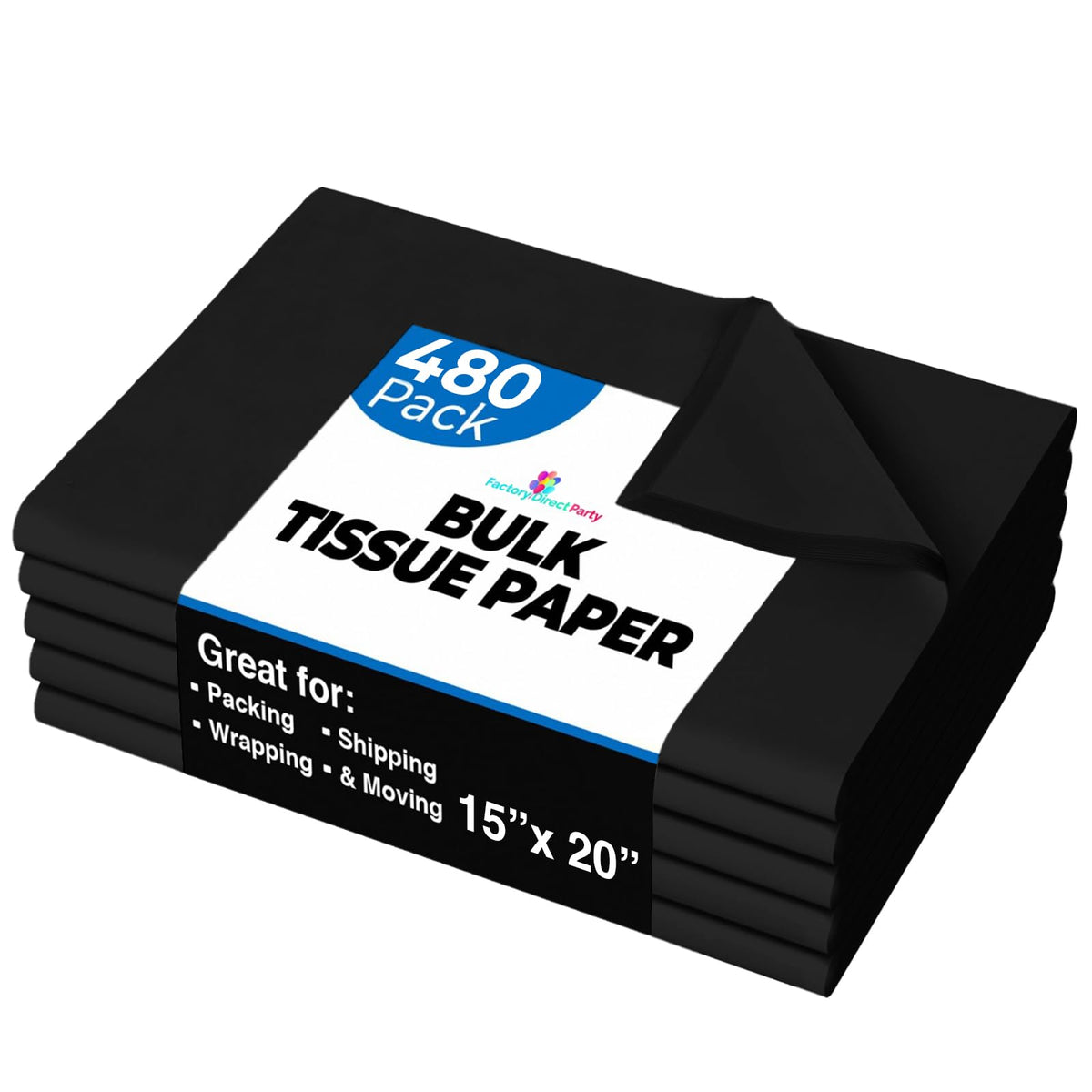 BLACK TISSUE REAM 15"X 20"- 480 SHEETS