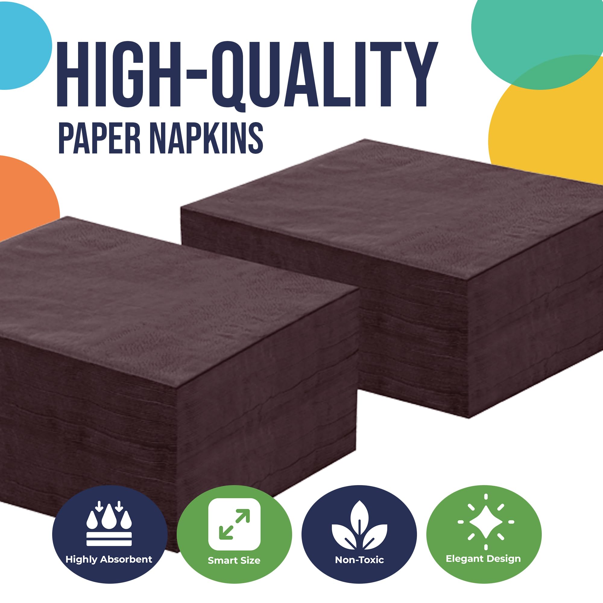 Brown Beverage Napkins - 4.75 In. X 4.75 In. | 1800 Count
