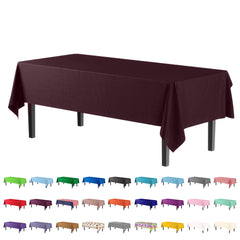 Premium Brown Plastic Table Covers | 12 Pack - 54 In. x 108 In.