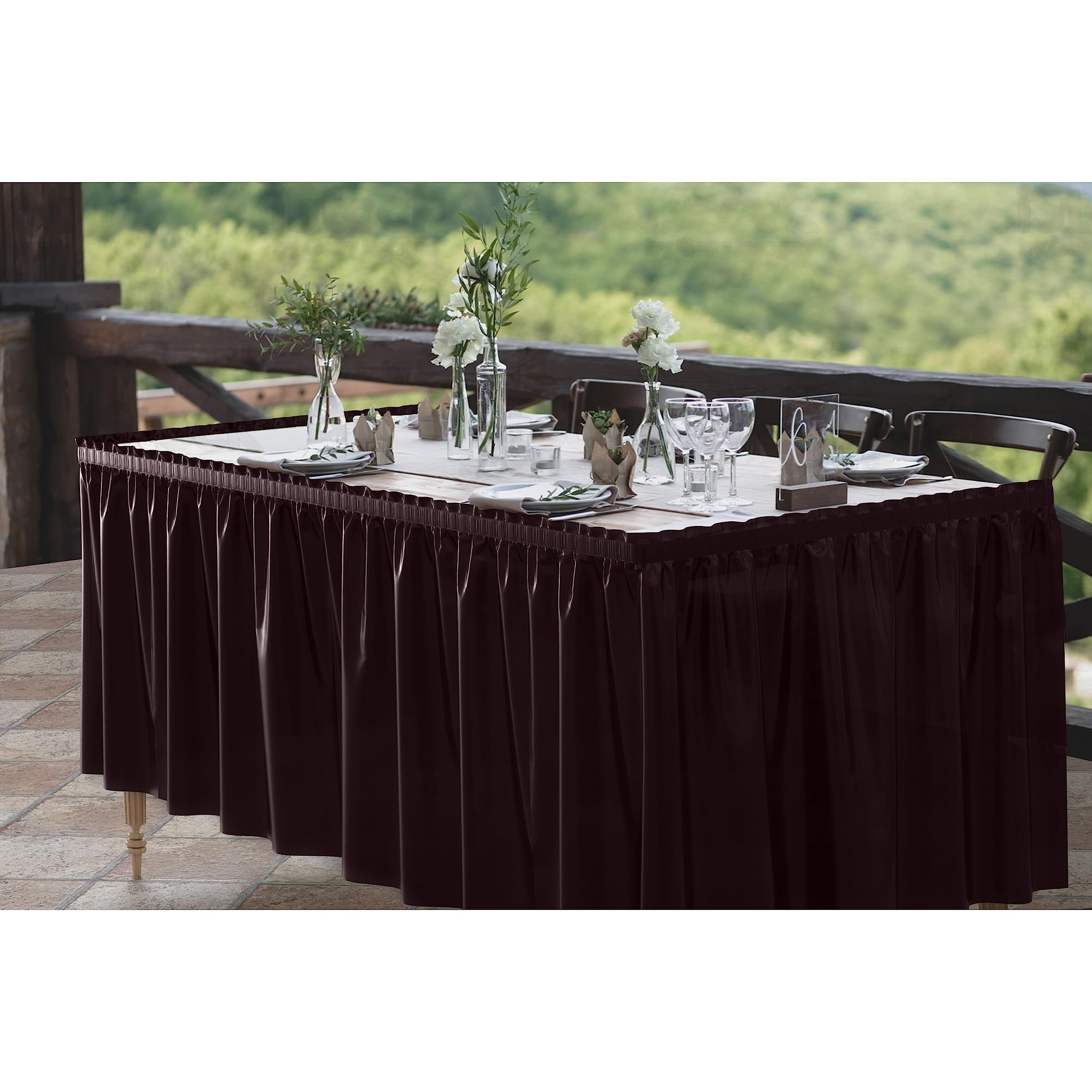 Brown Plastic Table Skirt