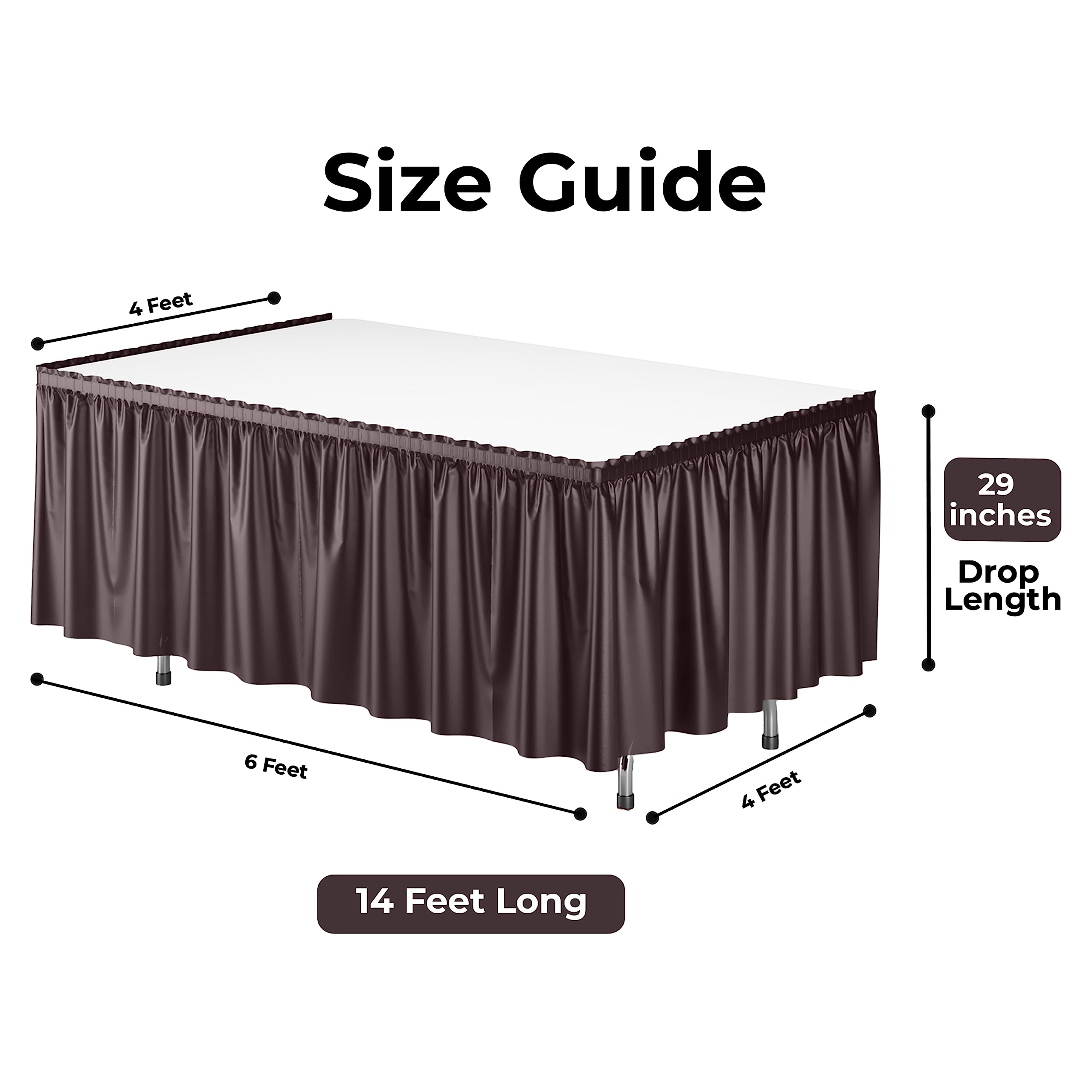 Brown Plastic Table Skirt | Case of 48