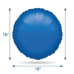 Royal Blue 18-Inch Foil Balloon - Metallic Circle