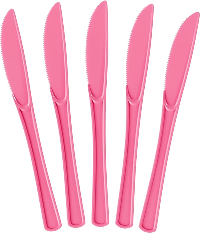 Heavy Duty Cerise Plastic Knives | Case of 1200