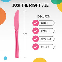 Heavy Duty Cerise Plastic Knives | 50 Count