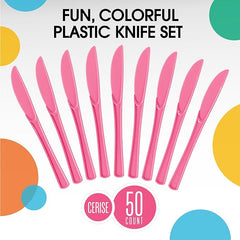 Heavy Duty Cerise Plastic Knives | Case of 1200
