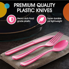 Heavy Duty Cerise Plastic Knives | Case of 1200