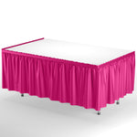 Cerise Plastic Table Skirt - 14 ft. x 29 in.
