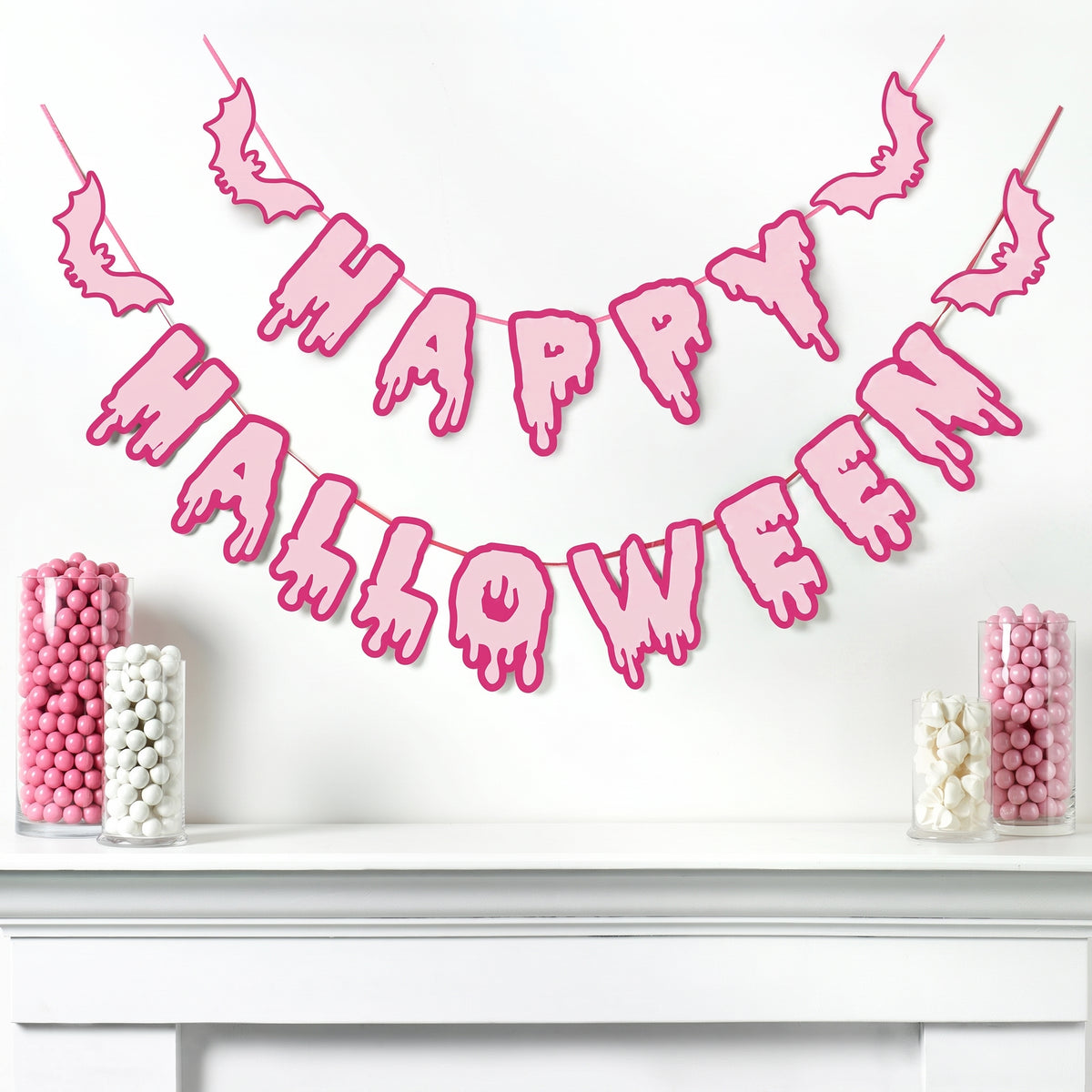 Pink Drip Letter Halloween Banner