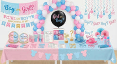 389 Pcs Gender Reveal Deluxe Party Kit - For 8 Guests