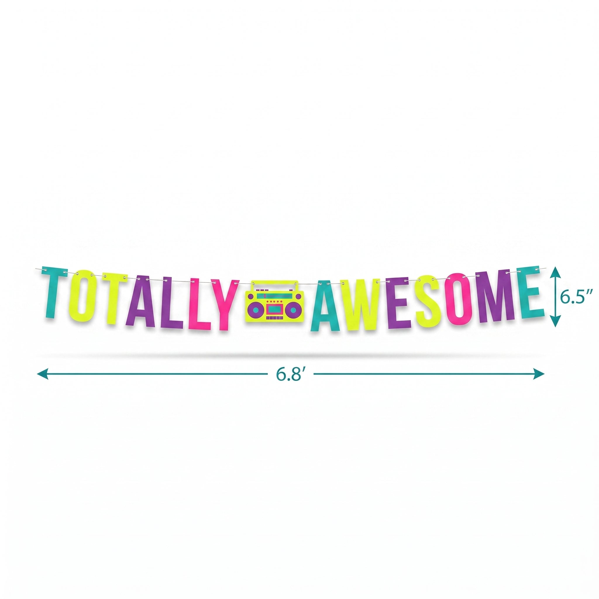 Awesome 80s "Totally Awesome" Letter Banner Decoration