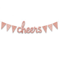 Rose Gold Sparkle Pennant Banner - 20 ft DIY Garland
