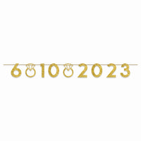 Customizable Glitter Gold Wedding Banner Kit