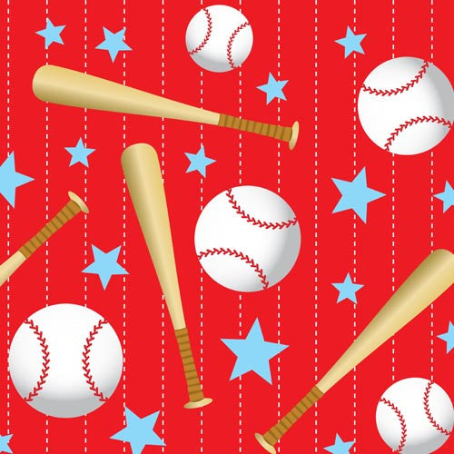 Baseball Print Plastic Table Cover | Case of 48