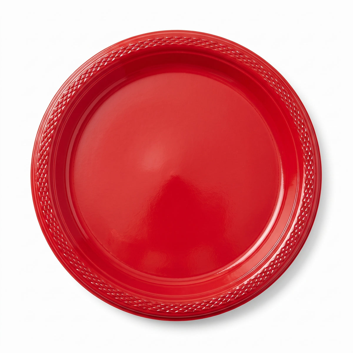 Elegant Apple Red 7-Inch Plastic Dessert Plates - 20 Pack
