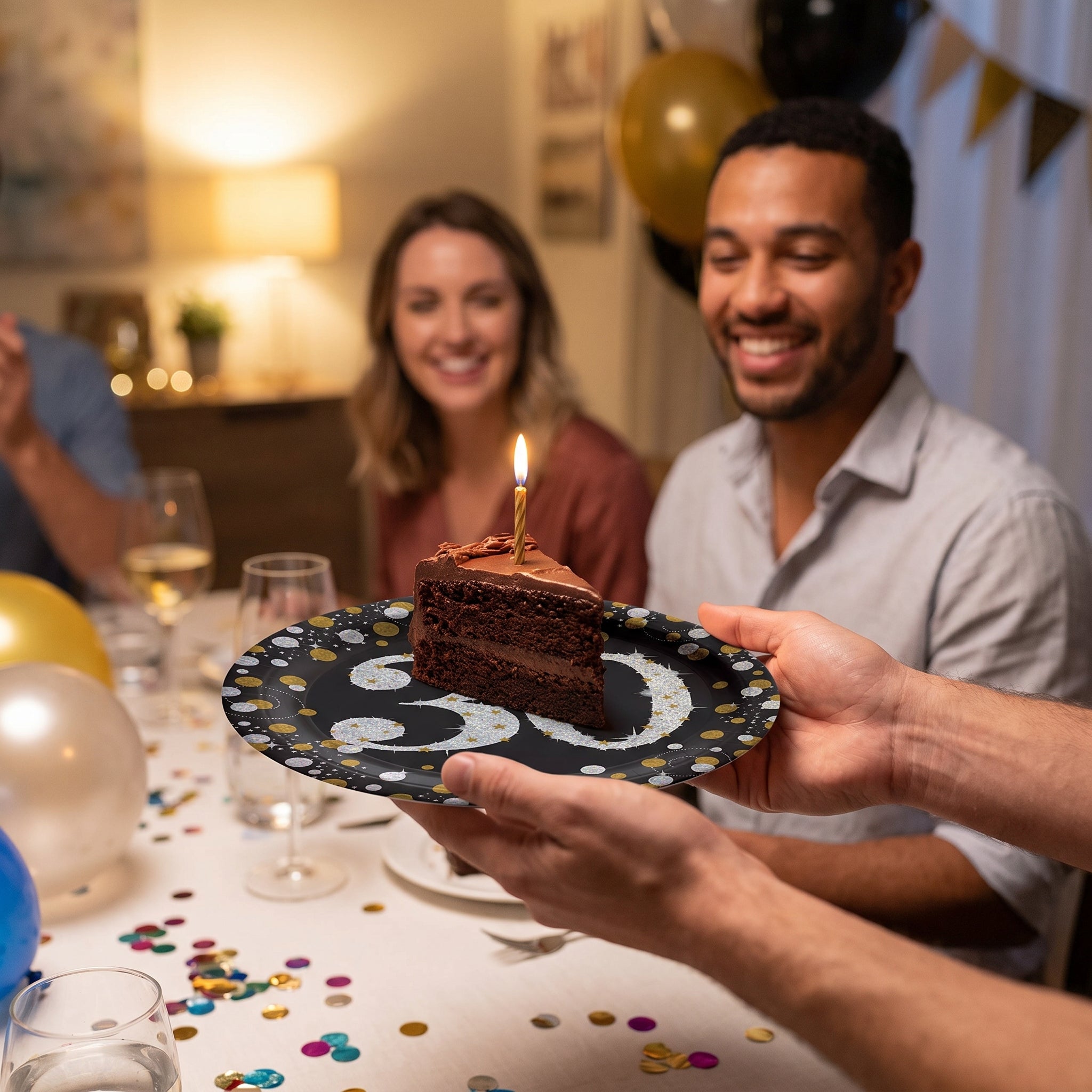 Sparkling Celebration 30th Birthday Prismatic Plates - 9" Round
