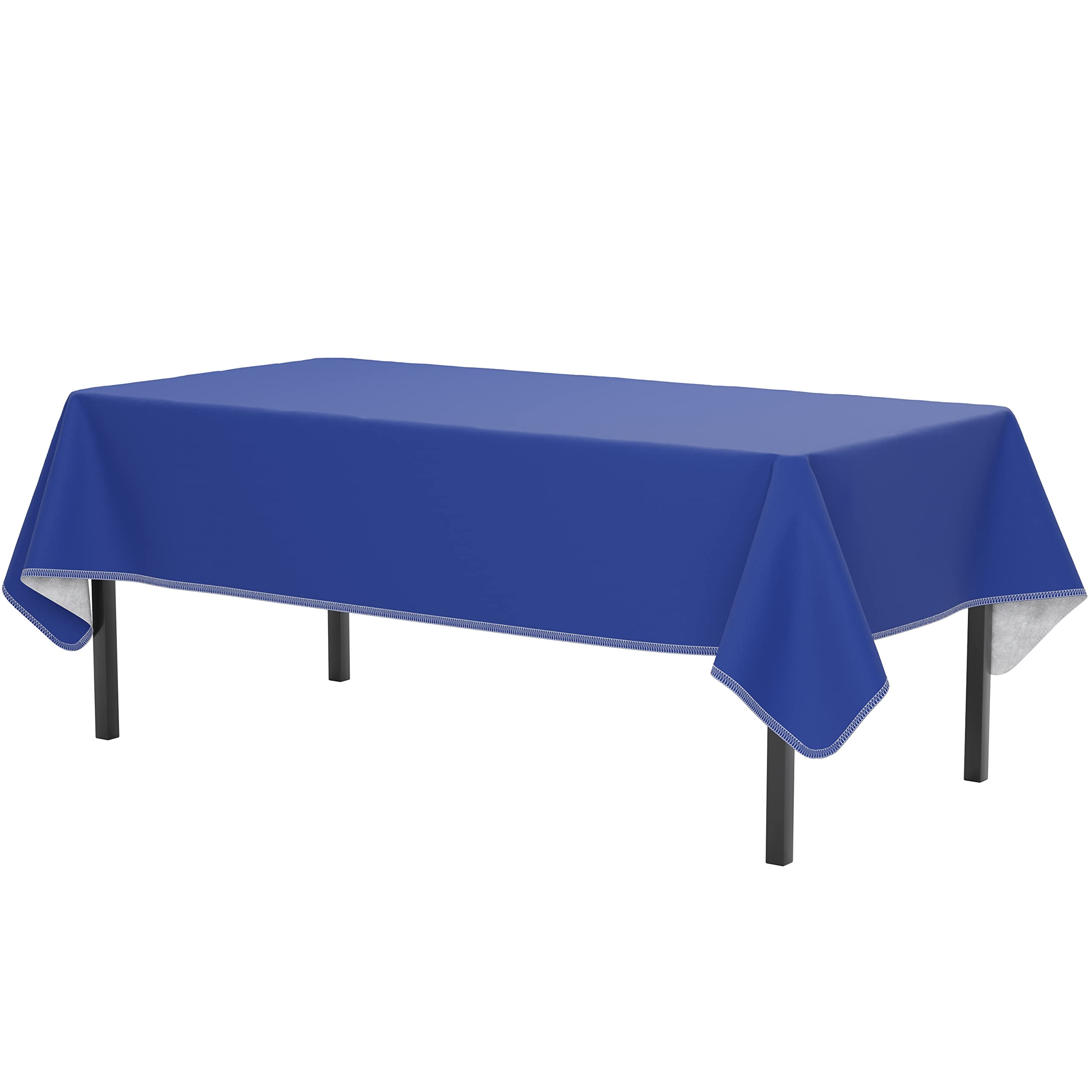 Dark Blue Flannel Backed Plastic Table Cover 54 In. x 108 In. | Case of 24 - 54 In. x 108 In.