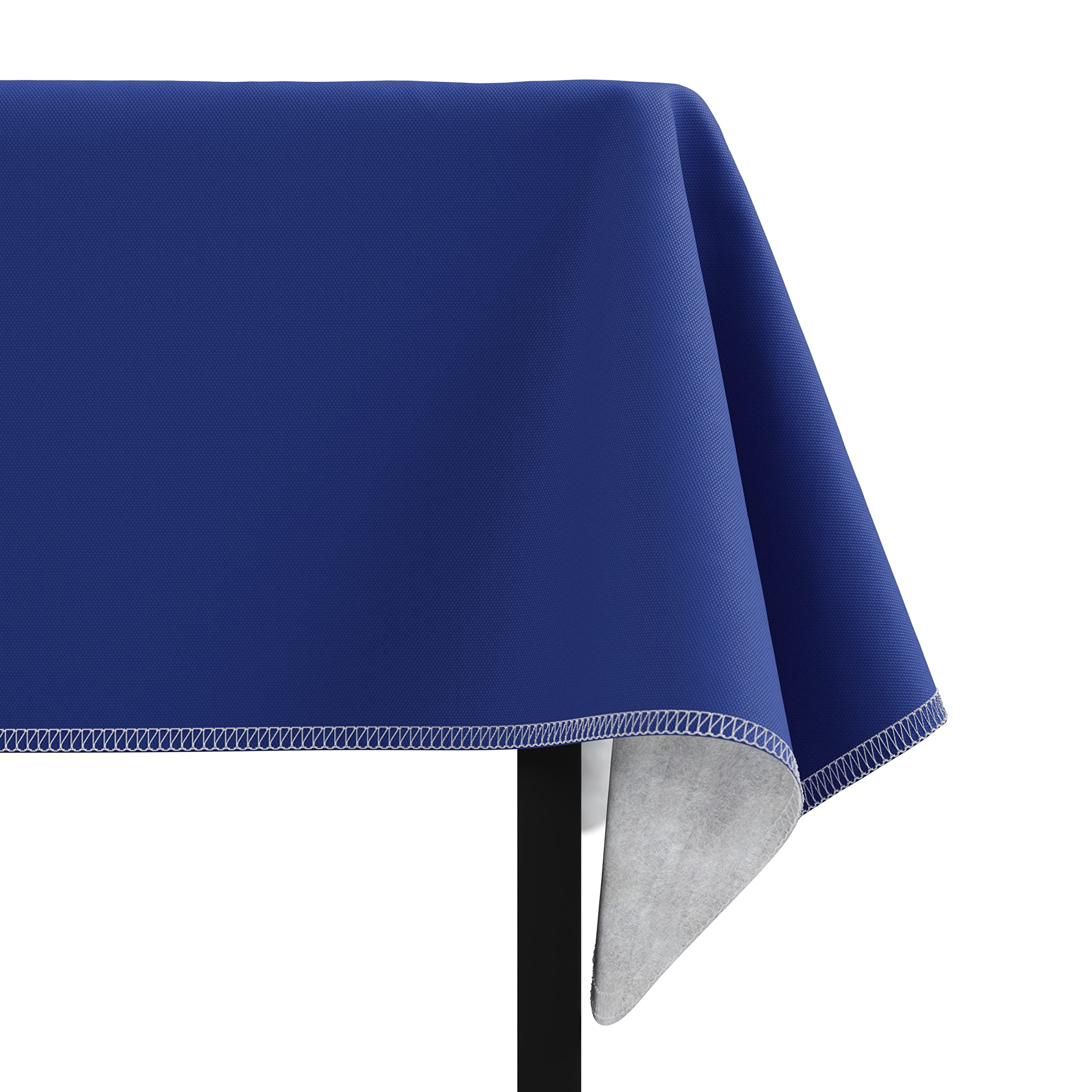 Dark Blue Flannel Backed Plastic Table Cover 70 In. Round | Case of 24