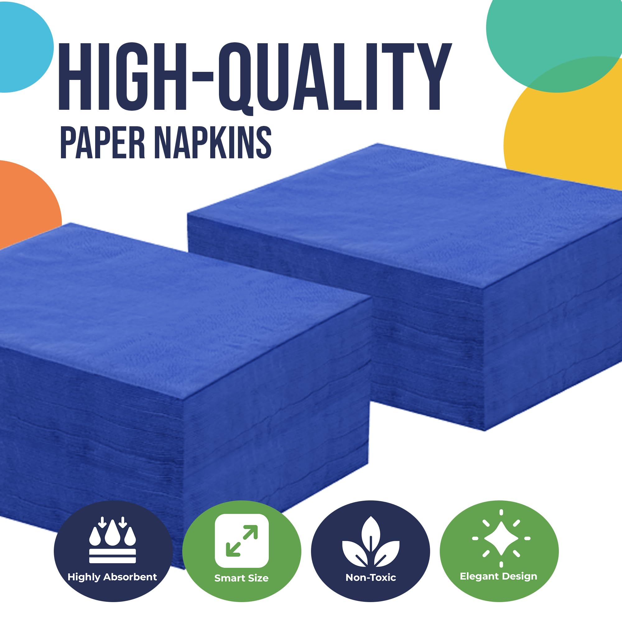 Dark Blue Luncheon Napkins - 6.75 in. | 1800 Count