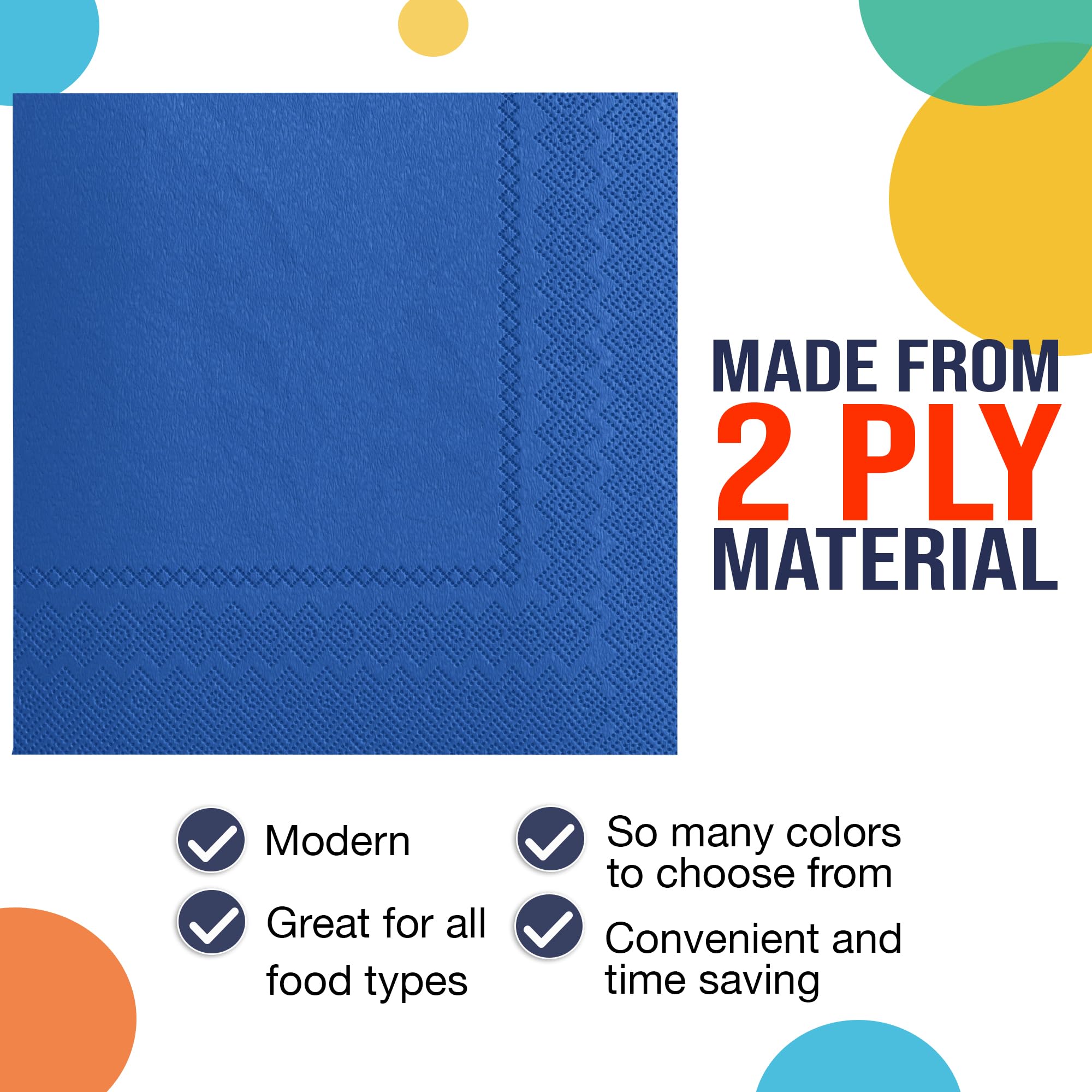 Dark Blue Luncheon Napkins - 6.75 in. x 6.75 in. | Case of 3600