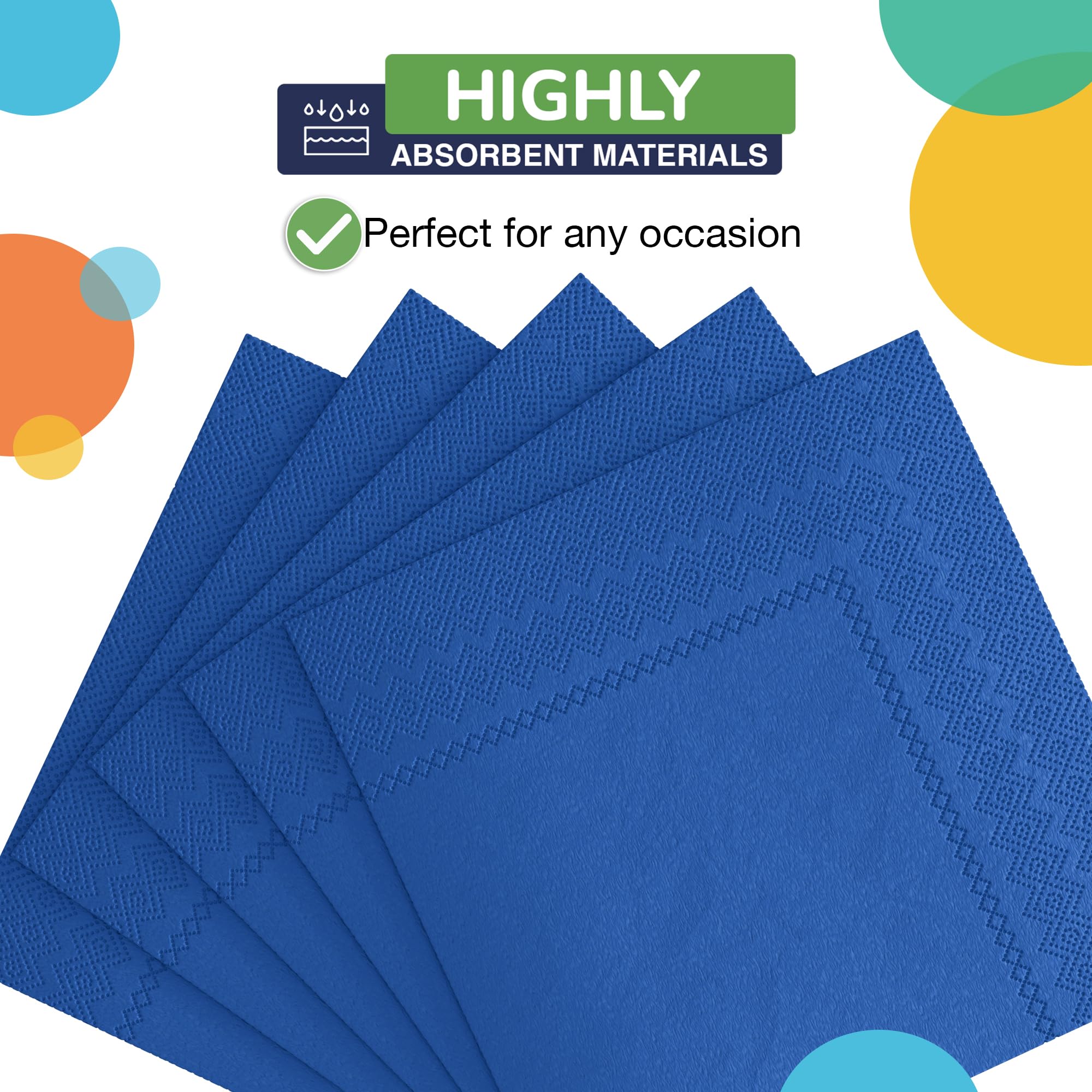 Dark Blue Luncheon Napkins - 6.75 in. x 6.75 in. | Case of 3600