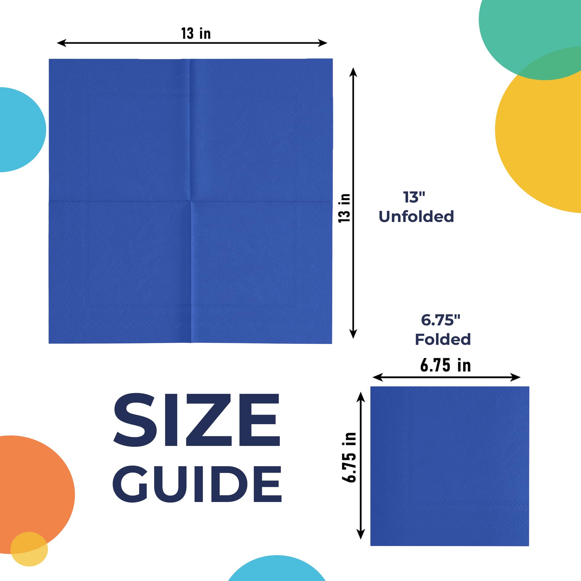 Dark Blue Luncheon Napkins - 6.75 in. x 6.75 in. | Case of 3600