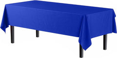Premium Dark Blue Plastic Table Covers | 6 Pack - 54 In. x 108 In.