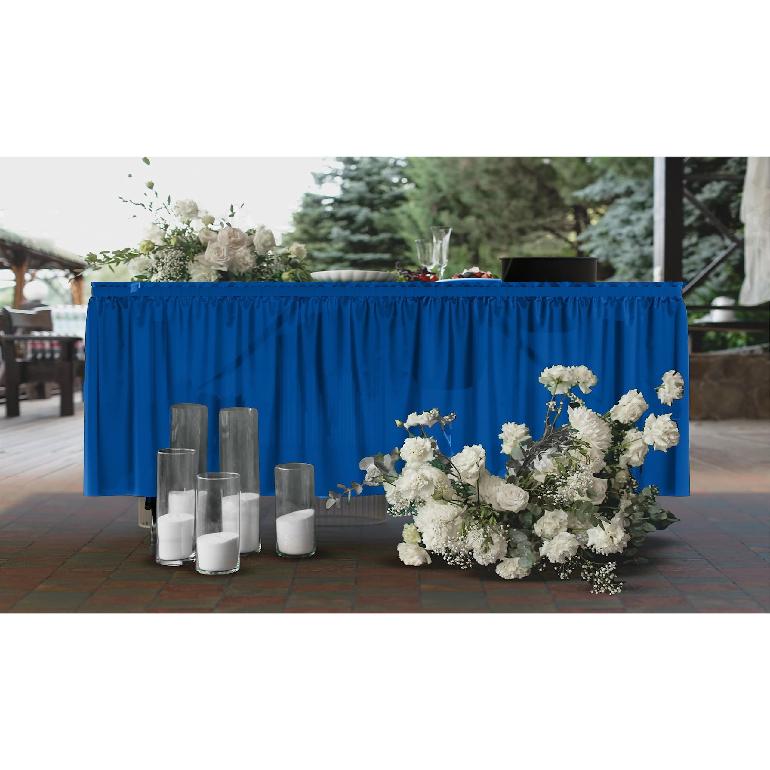 Dark Blue Plastic Table Skirt | Case of 48