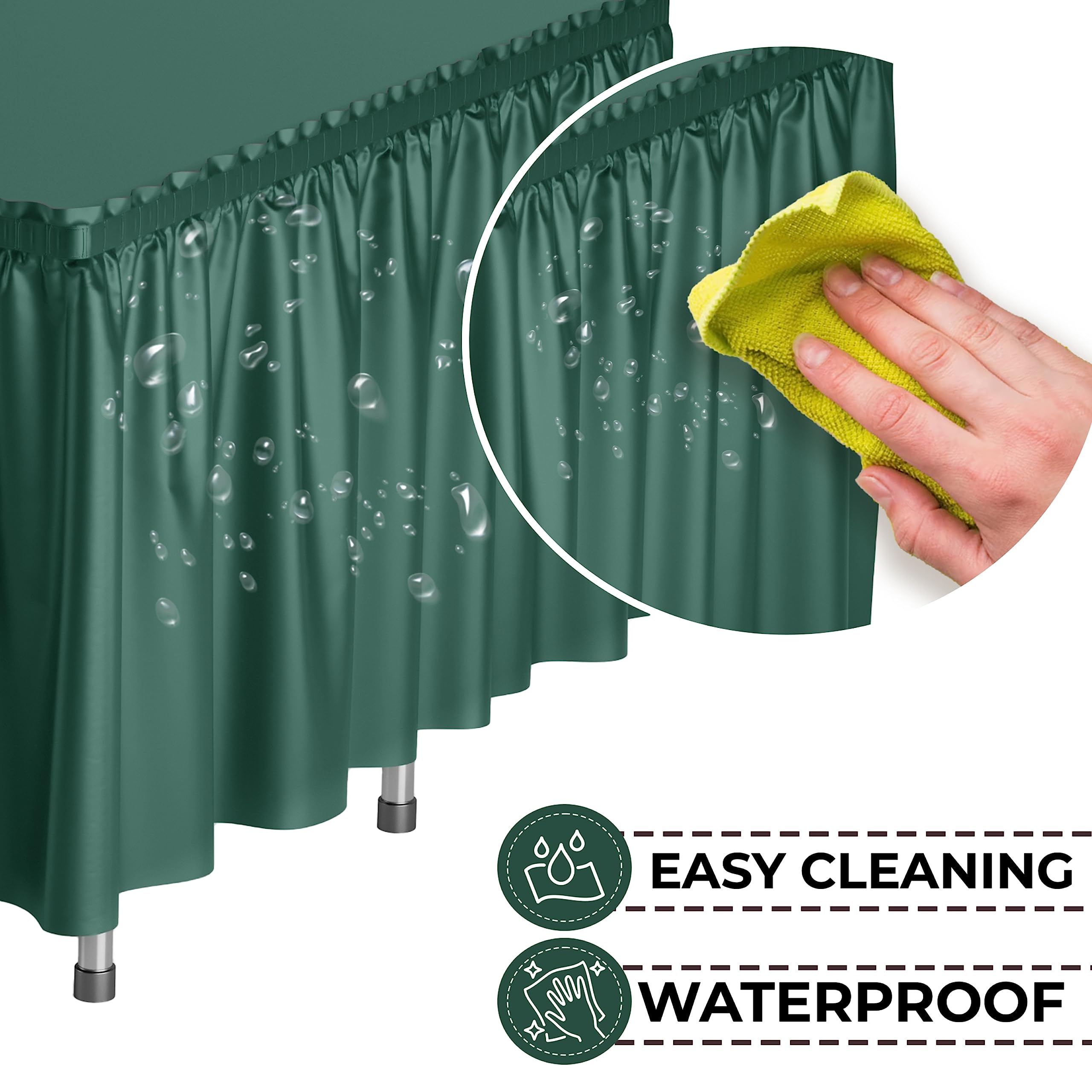 Dark Green Plastic Table Skirt