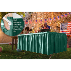 Dark Green Plastic Table Skirt | Case of 48