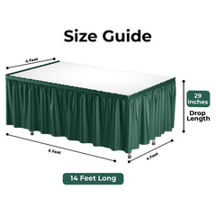 Dark Green Plastic Table Skirt | Case of 48