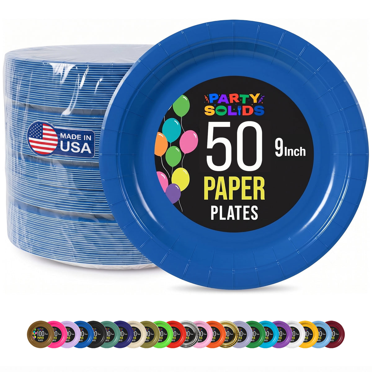9 in. Dark Blue Paper Plates | 50 Ct.