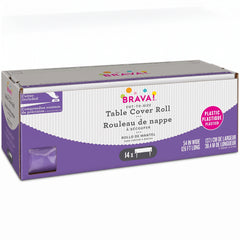 Purple Plastic Table Cover Roll with Slide Cutter, 54 in x 126 ft