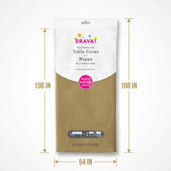 Gold Plastic Table Cover - 54 x 108 Inches