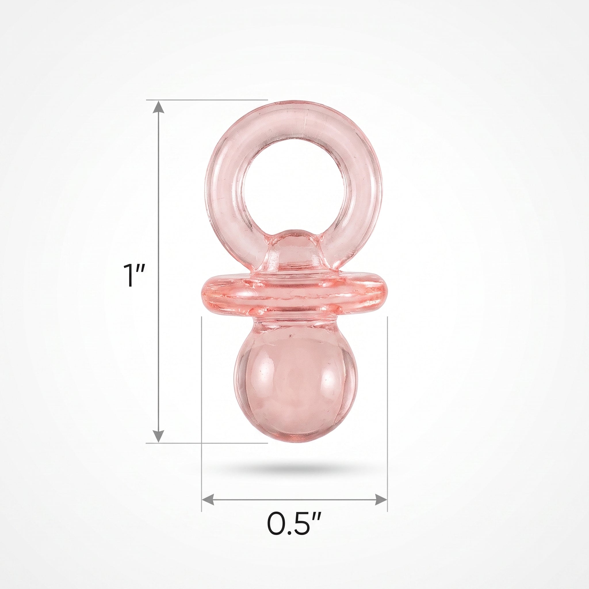 Mini Pacifier Baby Shower Favor Charms, Pink, 24-Pack