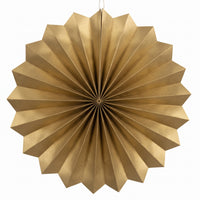 Elegant Gold Paper Parasol Fan Decoration - 5 Pack