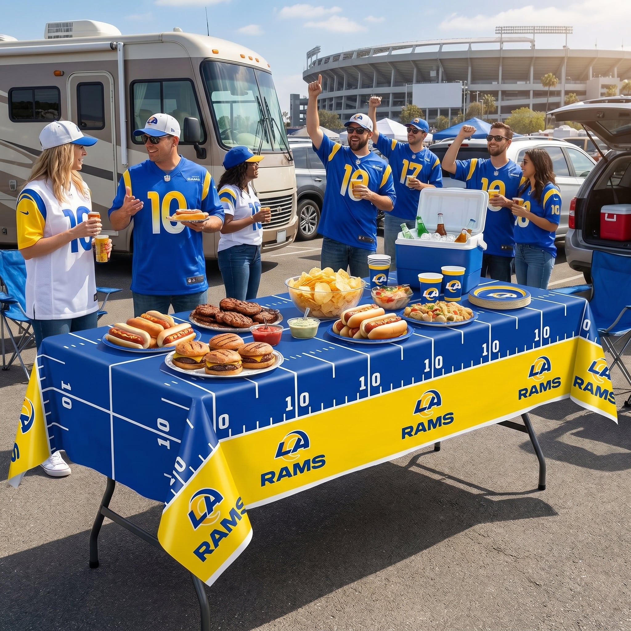 Los Angeles Rams NFL Plastic Table Cover - 54" x 96"