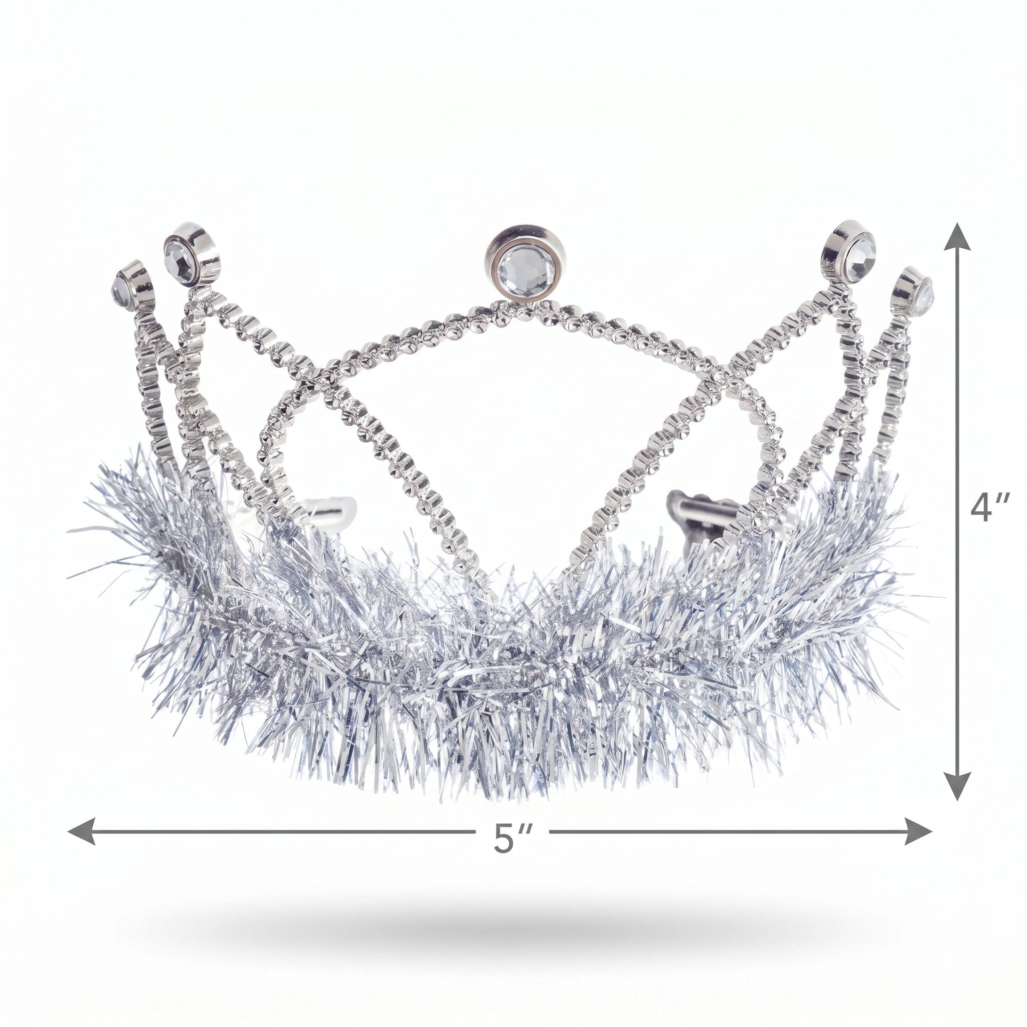 Silver Shimmer Tinsel Tiara - Costume Accessory
