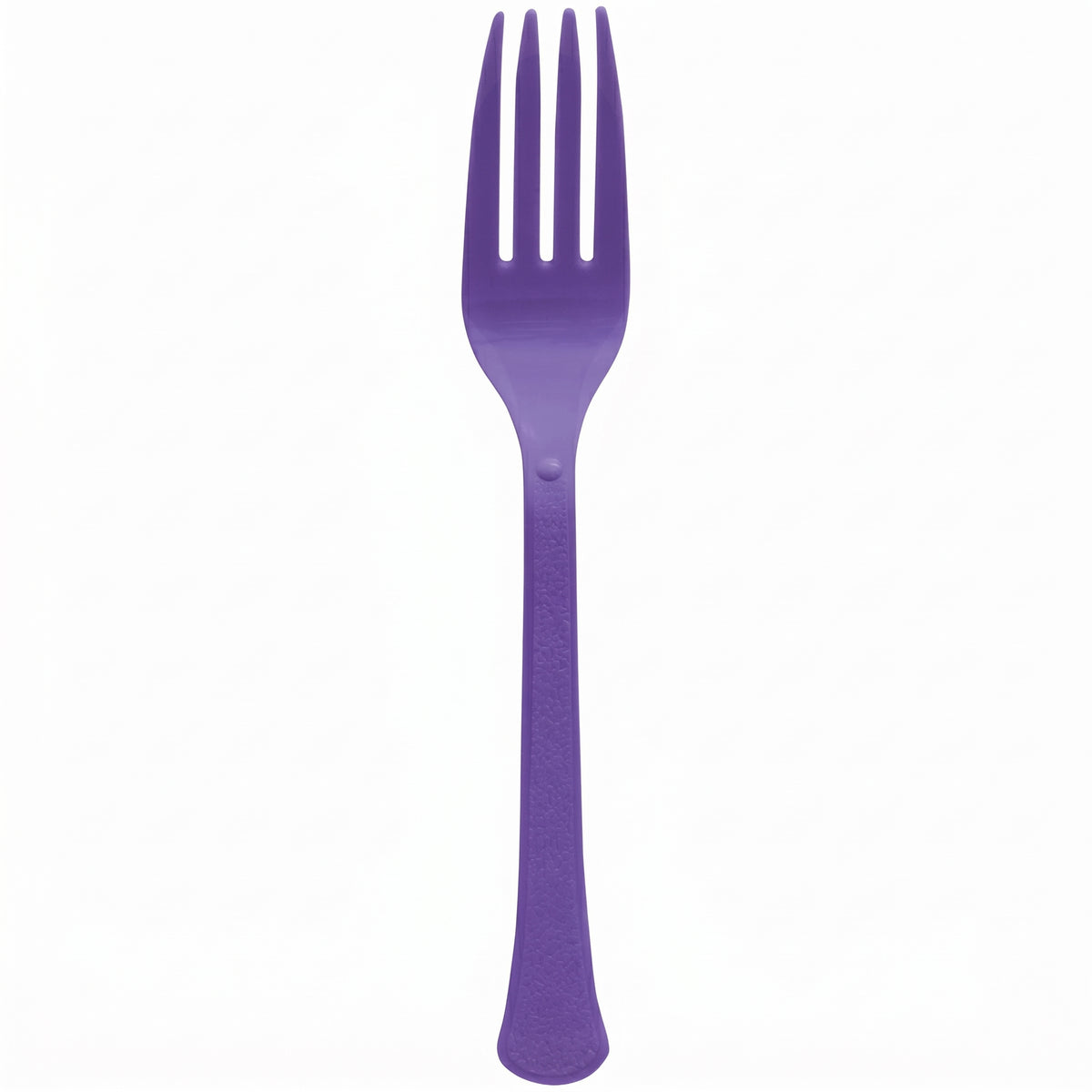 Purple Plastic Forks - Heavyweight Disposable Party Cutlery, 7.5 In. Durable Colored Plastic Silverware for Events, Birthdays, Catering