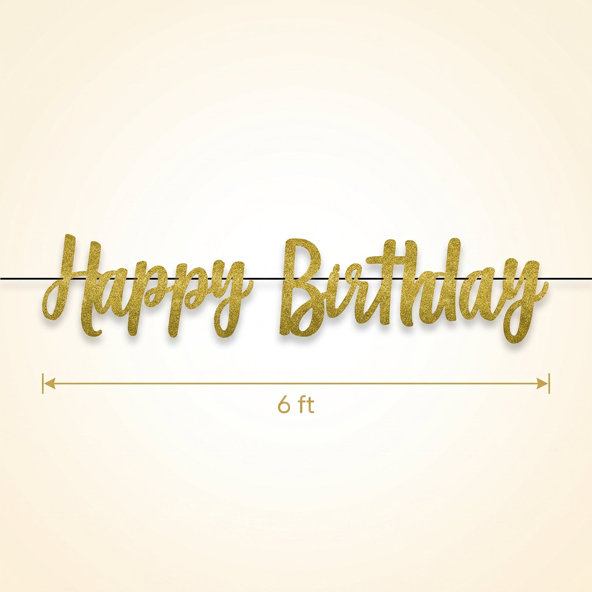Gold Glitter Birthday Celebration Banner