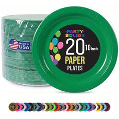 10 In. Emerald Green Paper Plates - 20 Ct.
