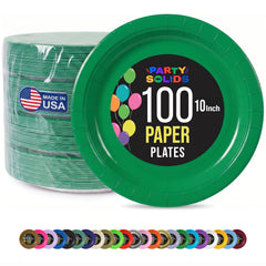 10 in. Emerald Green Paper Plates | 100 Count